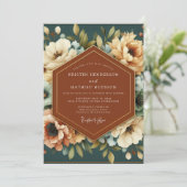 Invitation Teal Russet Painterly Wedding (Debout devant)