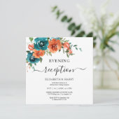 Invitation Teal Rust Orange Budget Rust Budget Wedding (Debout devant)