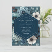 Invitation Teal Shadowy Moody Wedding (Debout devant)