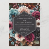Invitation Teal Vivid Tapestry Wedding (Devant)