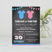 Invitation Team Blue ou Team Pink Gender Revevevela Party (Debout devant)