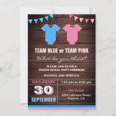 Invitation Team Blue ou Team Pink Gender Revevevela Party (Devant)