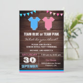 Invitation Team Blue ou Team Pink Gender Revevevela Party (Debout devant)
