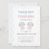 Invitation Team Boy vs Team Girl Baseball Gender Reveal  (Devant)