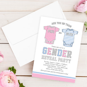 Invitation Team Pink or Blue Baby Genre Revevela Party
