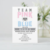 Invitation Team PINK ou BLUE Baby shower de révélation de gen (Debout devant)