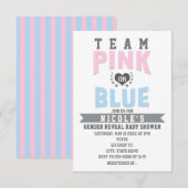 Invitation Team PINK ou BLUE Baby shower de révélation de gen (Devant / Derrière)
