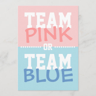 Invitation Team Pink ou Team Blue Baby Gender Revevevevela Pa