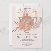 Invitation Teapot Boho | Hydrangeas | Thé nuptial en herbe Pa (Devant)