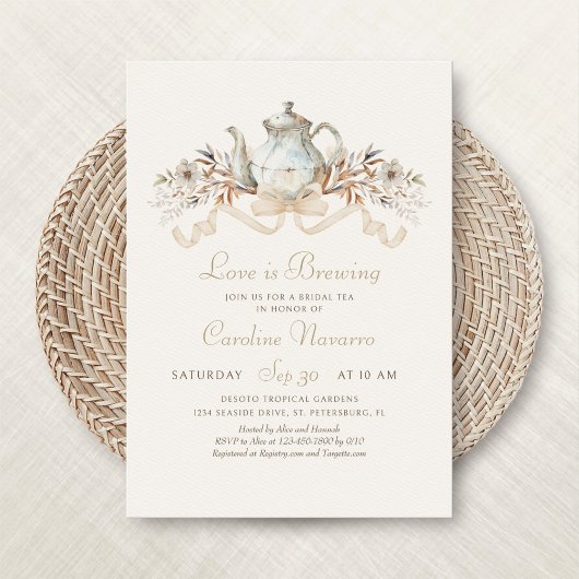 Invitation Teapot d'automne Tea Party Douche