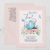 Invitation Teapot Fête des mariées Teatime Après-midi Thé Inv (Devant / Derrière)