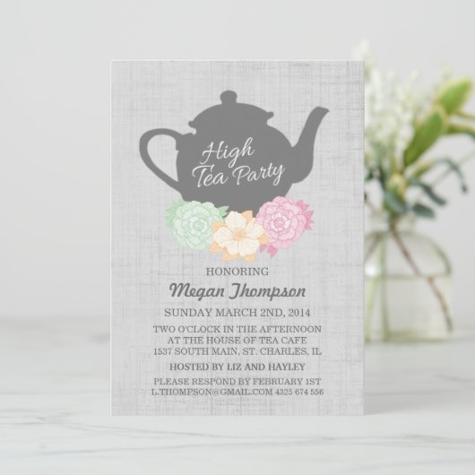 Invitation Teapot High Tea (Debout devant)