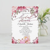 Invitation Teapot Macaron String éclaire la Fête des mariées  (Debout devant)