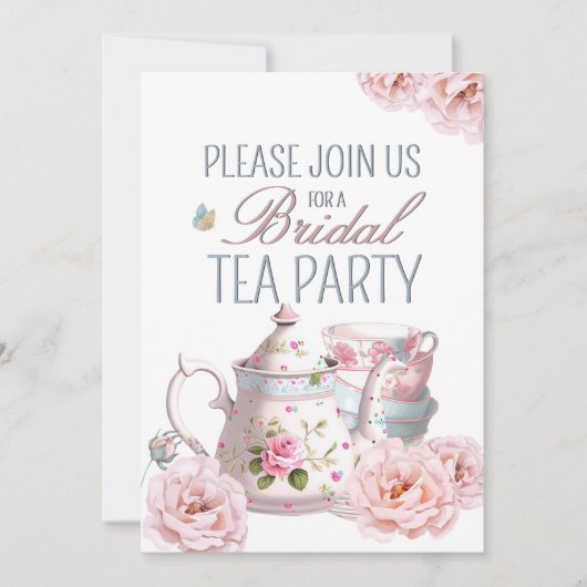 Invitation Teapot Teapot Party Mariage Brunch (Devant)
