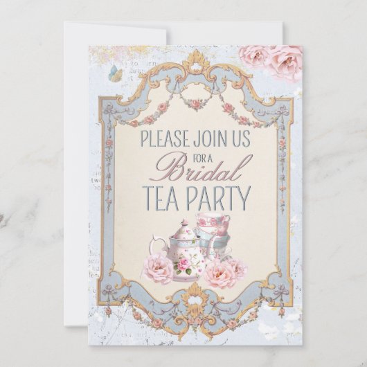 Invitation Teapot Teapot Party Mariage Brunch (Devant)