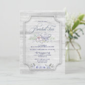 Invitation Teapot Wood Bridal Tea Fête des mariées (Debout devant)