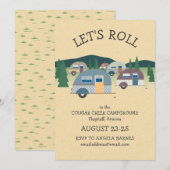 Invitation Teardrop Trailer Camping Let's Roll (Devant / Derrière)