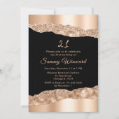 Invitation Tears rose Gold et Black Glam (Devant)