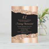 Invitation Tears rose Gold et Black Glam (Debout devant)