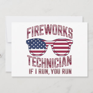 Invitation Technicien de feux d'artifice 4 juillet drôle État