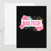 Invitation Technicienne en fleurs d'ongles (Devant / Derrière)