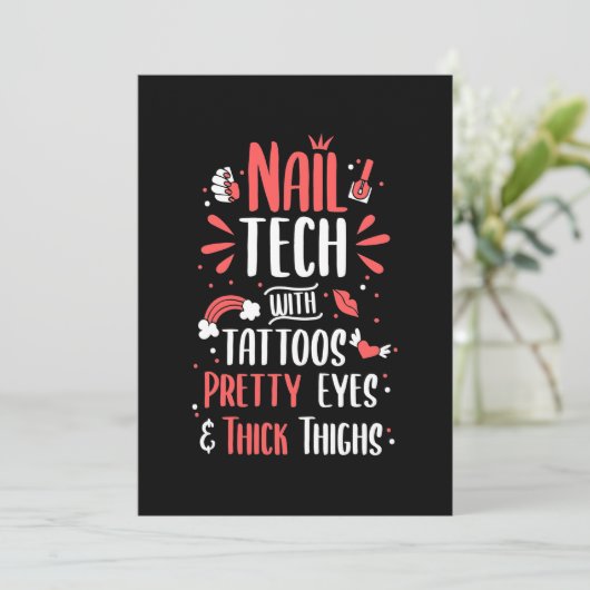 Invitation Technicienne en onglerie avec tatouages (Debout devant)