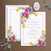 Invitation Technicolor tendance Boho Floral Mariage