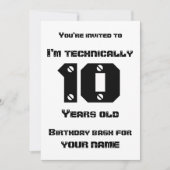 Invitation Techniquement, j'ai... des années, Anniversaire de (Devant)