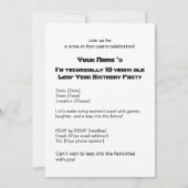 Invitation Techniquement, j'ai... des années, Anniversaire de (Dos)