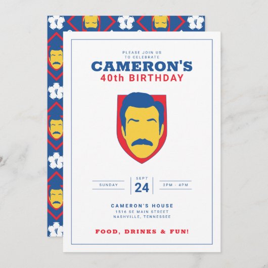 Invitation Ted Lasso : Birthday Party (Devant / Derrière)