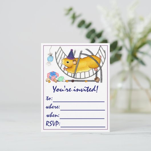 Invitation Ted le hamster (Debout devant)