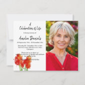 Invitation Ted Tulip Photo Celebration of Life Card (Devant)