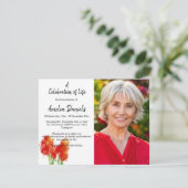 Invitation Ted Tulip Photo Celebration of Life Card (Debout devant)