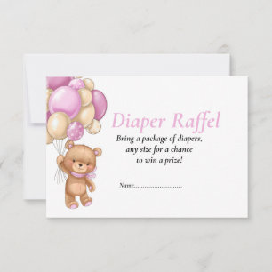Invitation Teddies au poker points pour Baby Shower couche ro