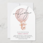 Invitation Teddy Baby shower de fille d'attente rapide de bal (Devant)