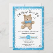 Invitation Teddy Baby shower Ours Oh Baby (Devant)