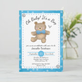 Invitation Teddy Baby shower Ours Oh Baby (Debout devant)