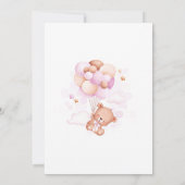 Invitation Teddy Bear 1er Anniversaire Ours First Girls Rose (Dos)