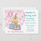 Invitation Teddy Bear 1er Birthday (Devant)