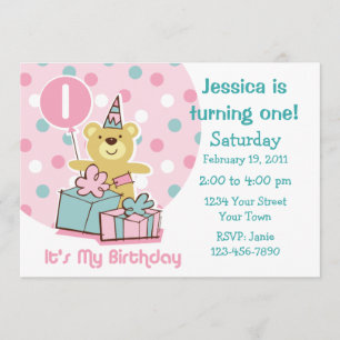 Invitation Teddy Bear 1er Birthday