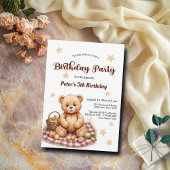 Invitation Teddy Bear à Pique-nique 5e fête d'anniversaire