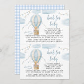 Invitation Teddy Bear Adventure Await Book for Baby shower (Devant / Derrière)