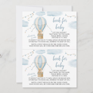 Invitation Teddy Bear Adventure Await Book for Baby shower