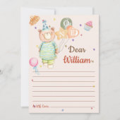 Invitation Teddy Bear Anniversaire heure Capsule Message Card (Devant)