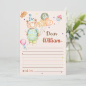 Invitation Teddy Bear Anniversaire heure Capsule Message Card (Debout devant)