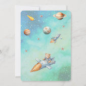 Invitation Teddy Bear Astronaut In Space Baby Shower (Dos)