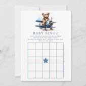Invitation Teddy Bear Avion Baby shower Bingo Jeu (Devant)