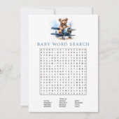 Invitation Teddy Bear Avion Baby shower Word Search Jeu (Devant)