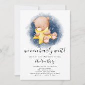 Invitation Teddy Bear Baby shower Bearly Wait (Devant)