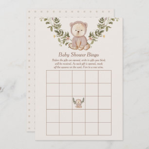 Invitation Teddy Bear Baby shower Bingo Modèle de jeu